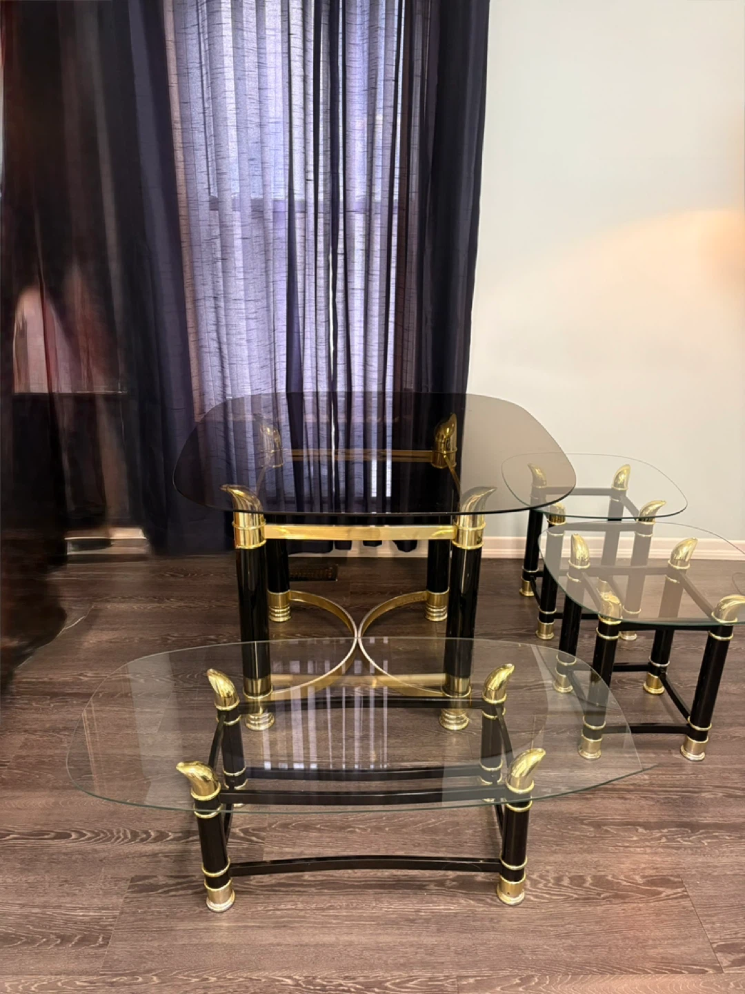 Glass Top Coffee Table and End Tables