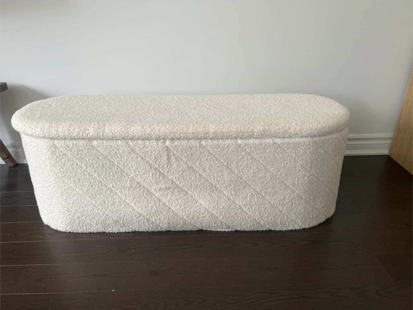 Boucle Storage Ottoman Bench