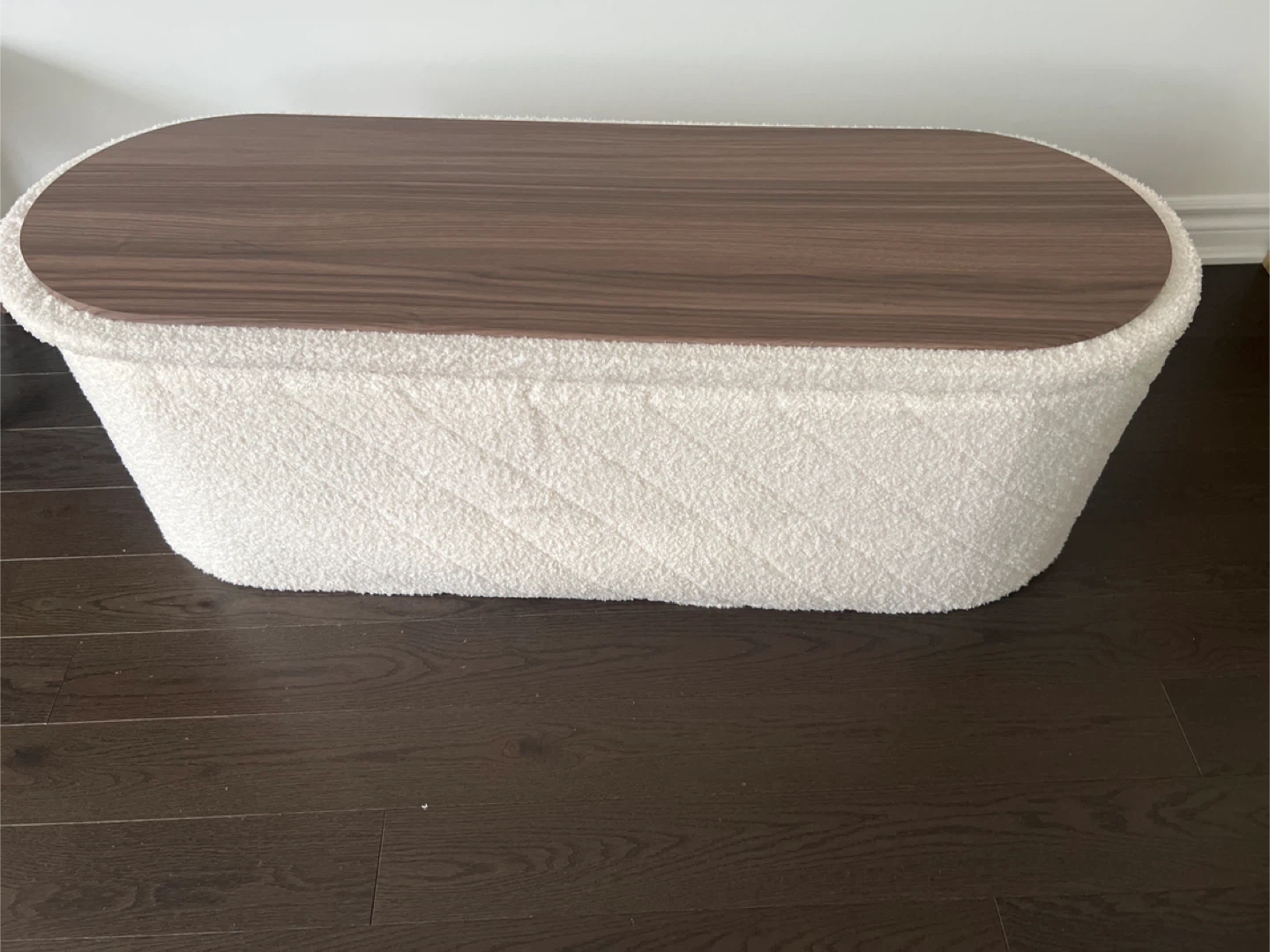 Boucle Storage Ottoman Bench - photo 2
