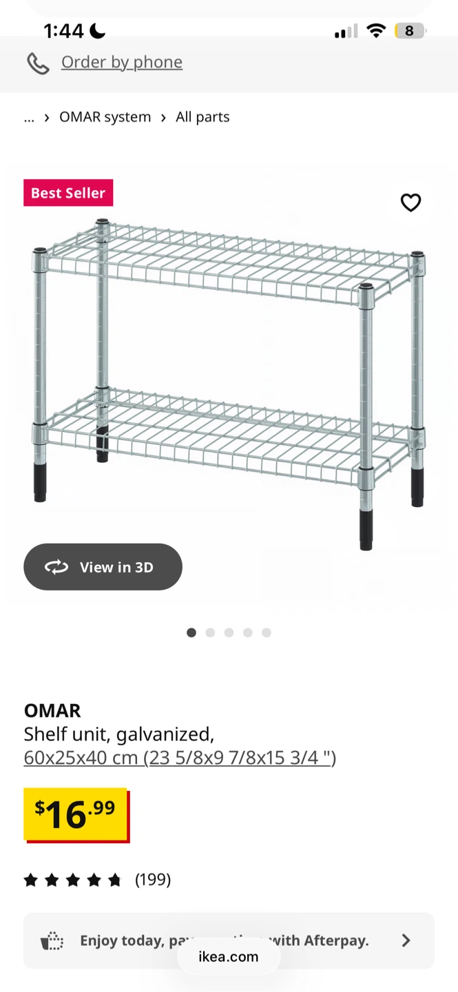 4 units of IKEA OMAR Shelf Unit, Galvanized