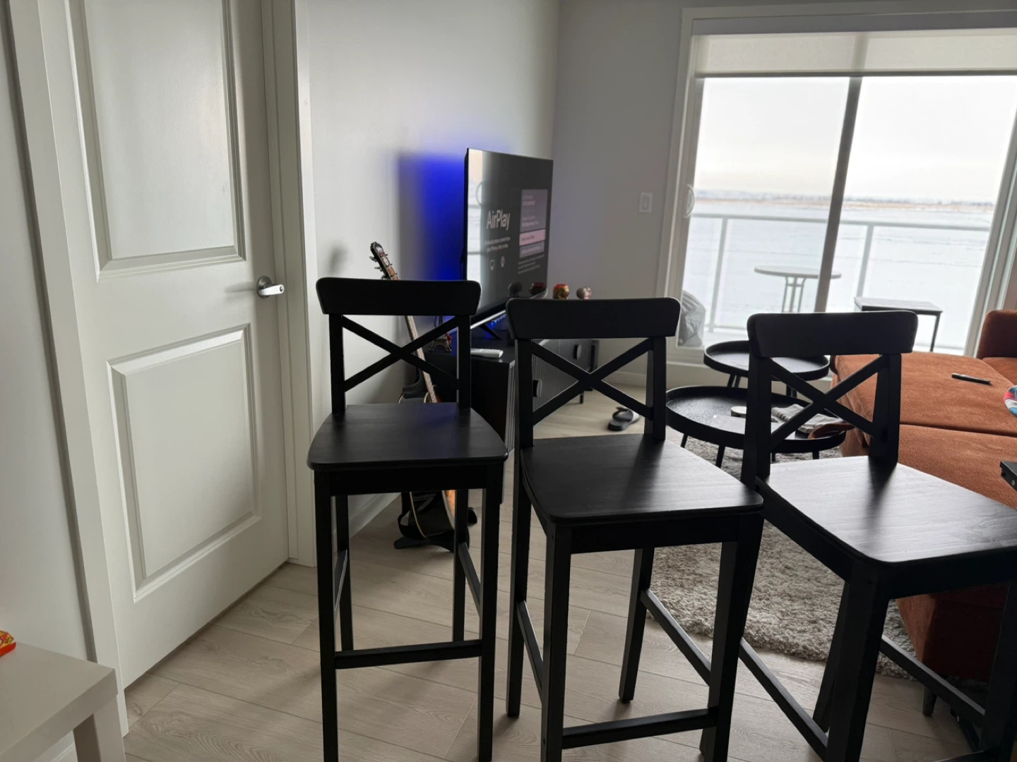 IKEA Franklin Bar Stools - Set of 3 - Black