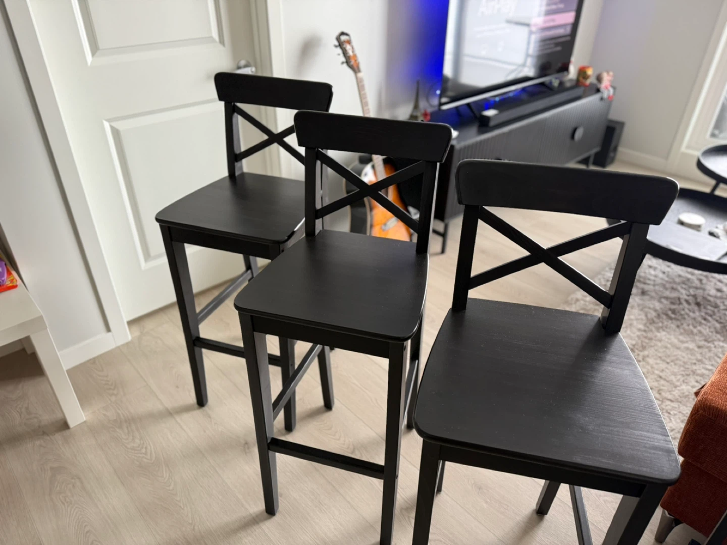 IKEA Franklin Bar Stools - Set of 3 - Black - photo 2
