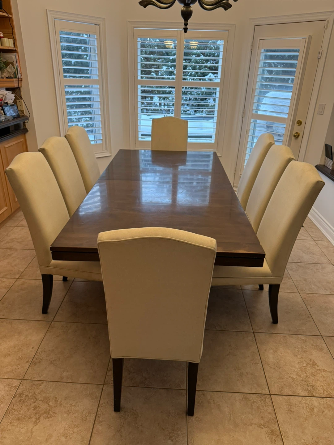 Dining Table with 8 Chairs - beige - photo 2