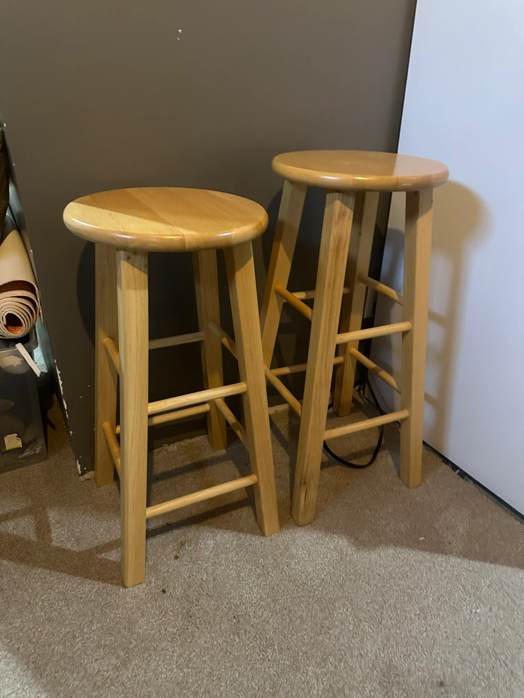 Bar Stools Two Wooden Classic Stools