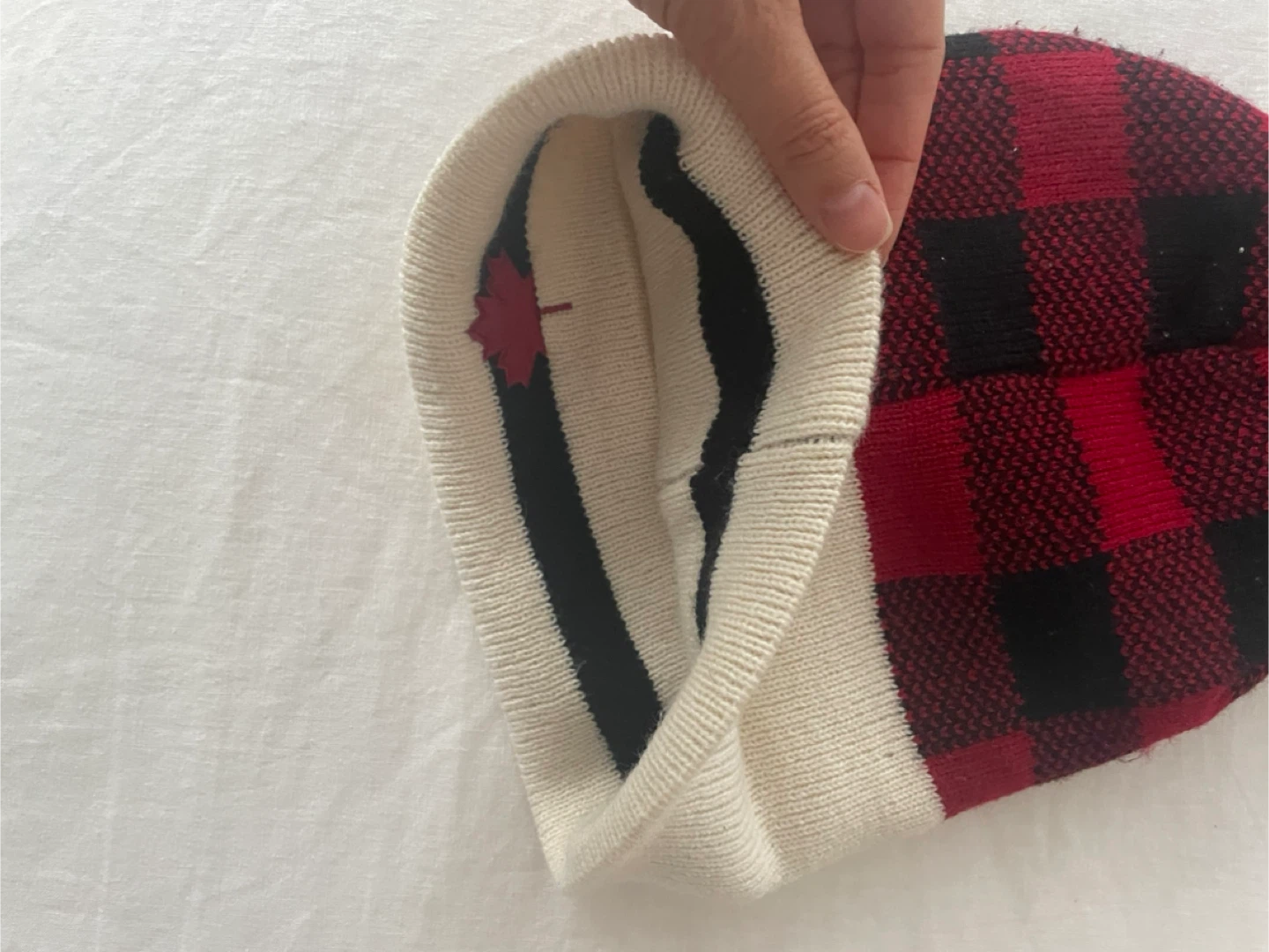 Red & Black Plaid Toque with Maple Leaf - photo 4