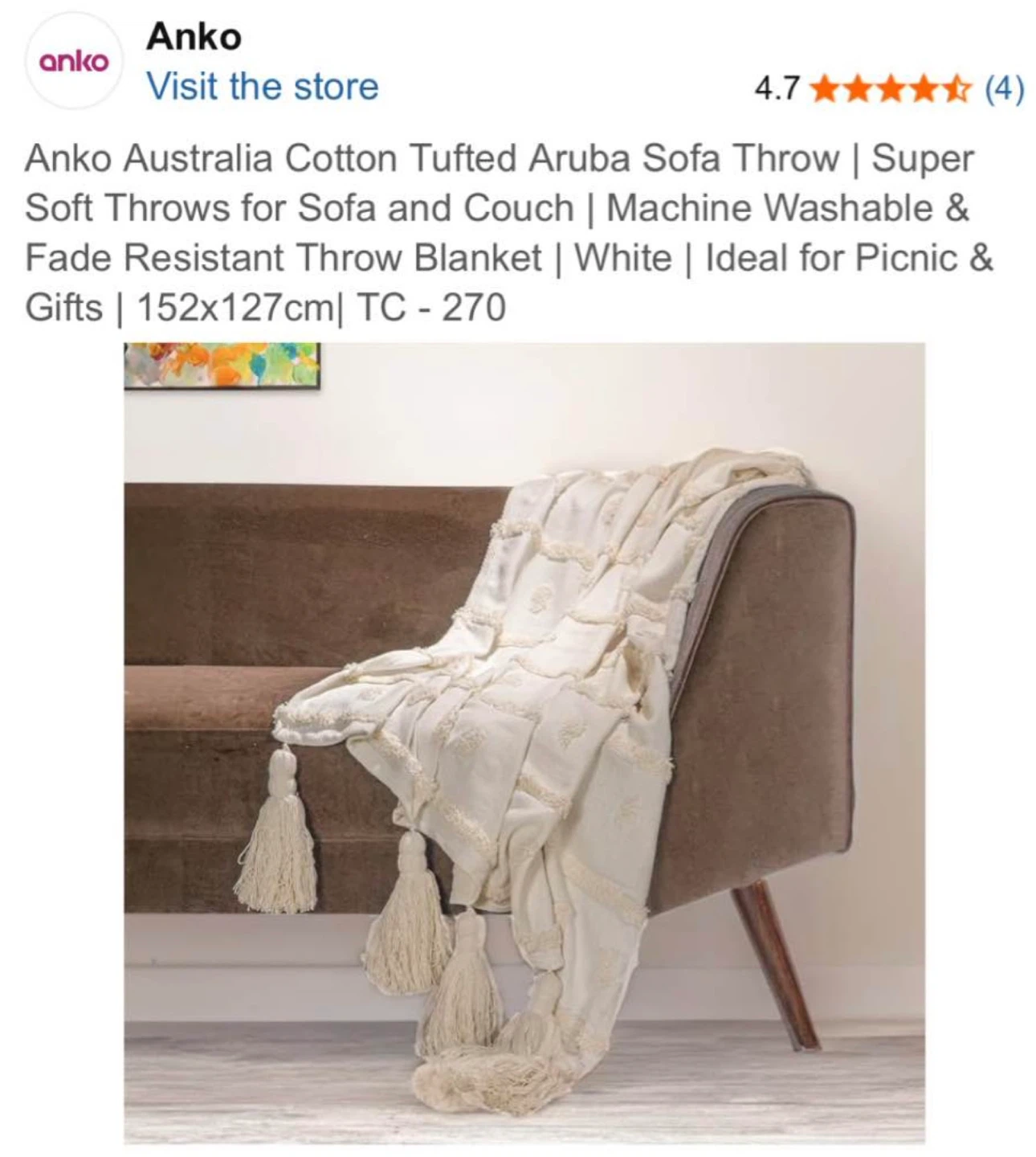 Anko Aruba Throw - 100% Cotton - photo 3