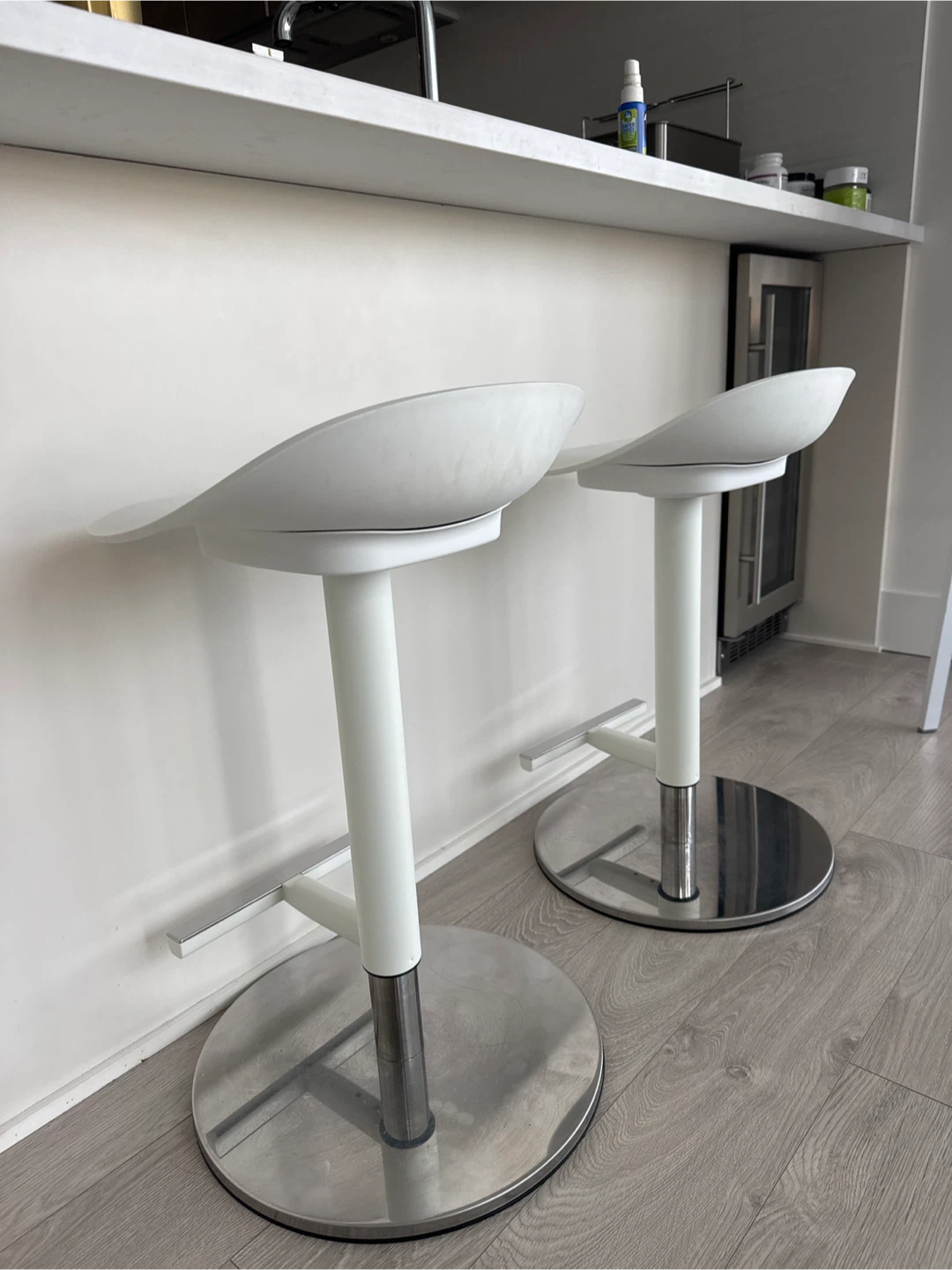 White Bar Stools - Set of 2