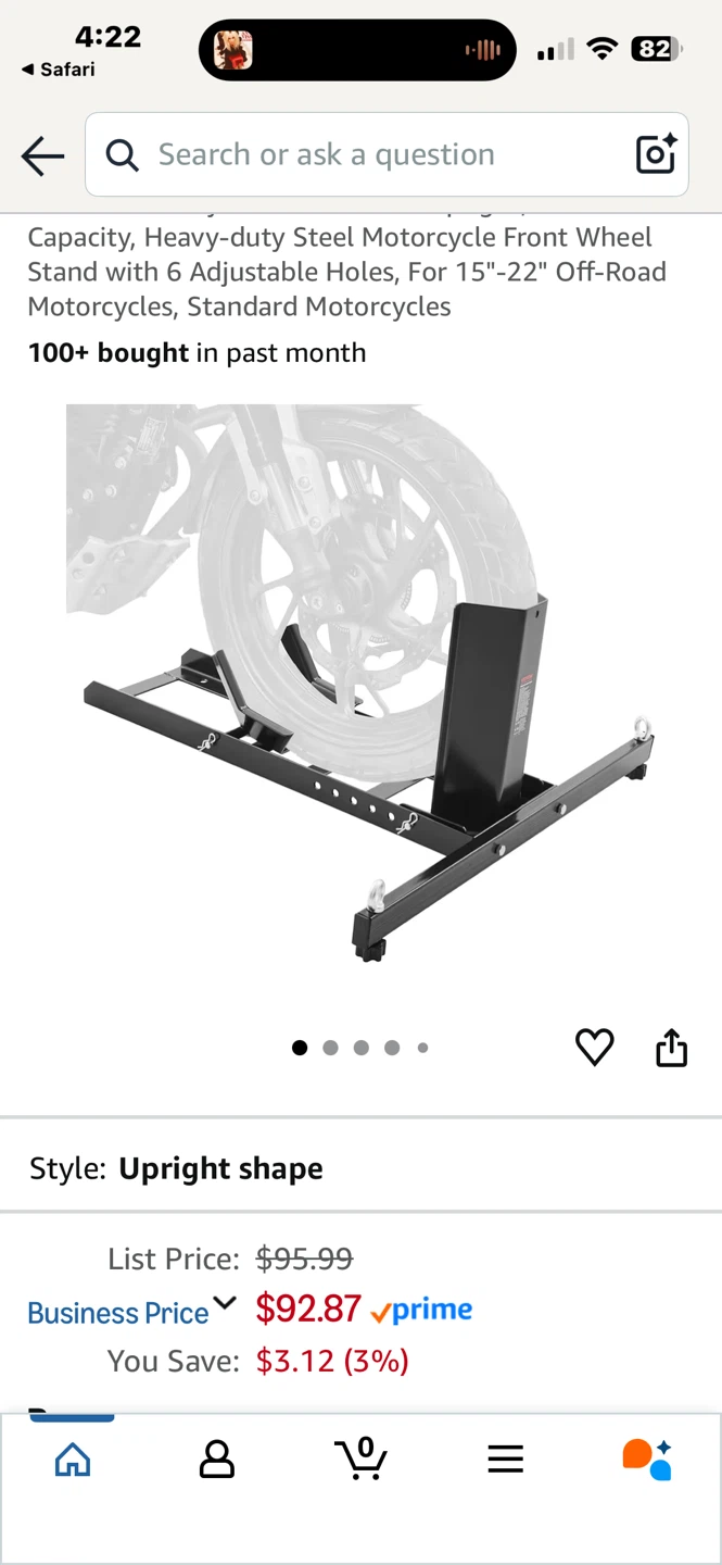 Motorcycle Front Wheel Stand - 15"-22" Off-Road - photo 4