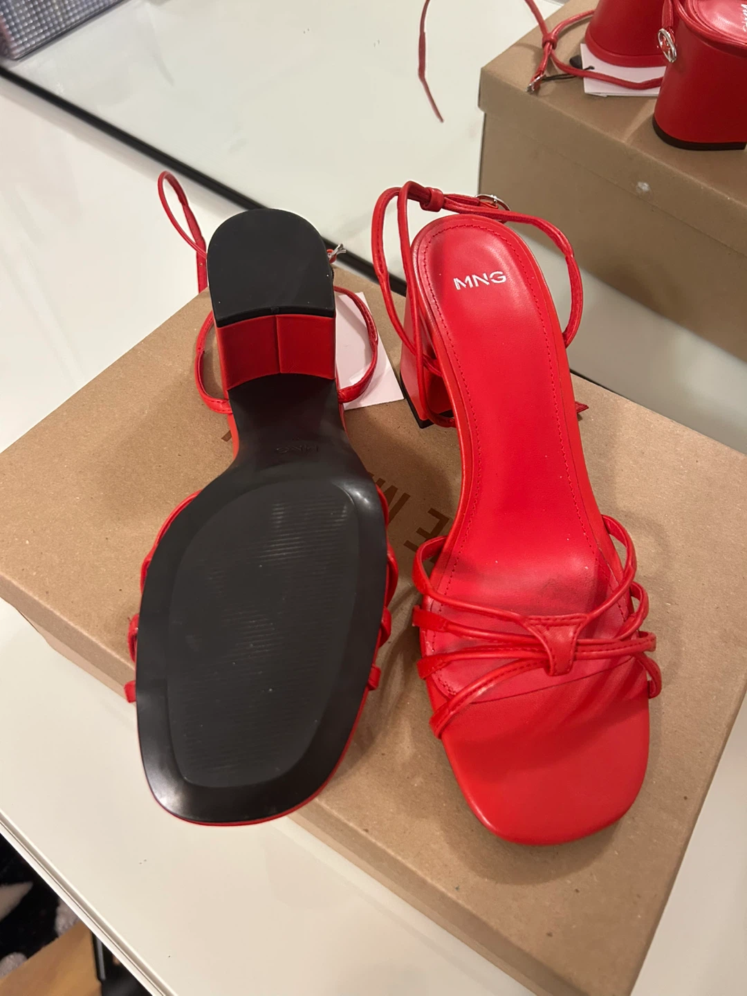 MNG Red Heeled Sandals - Size 6 - photo 2
