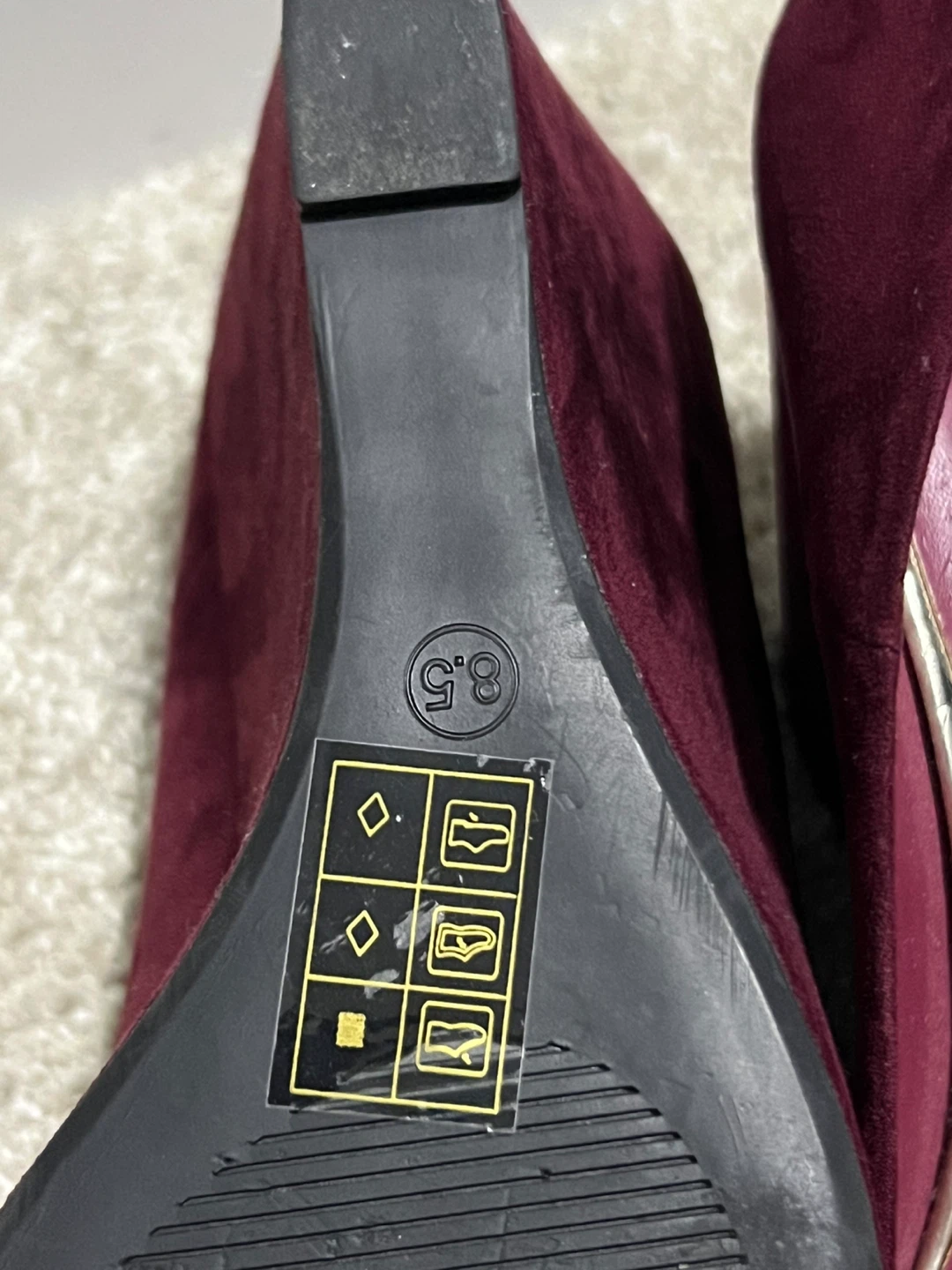 KStudio Burgundy Wedge Heels - Size 8.5 - photo 4