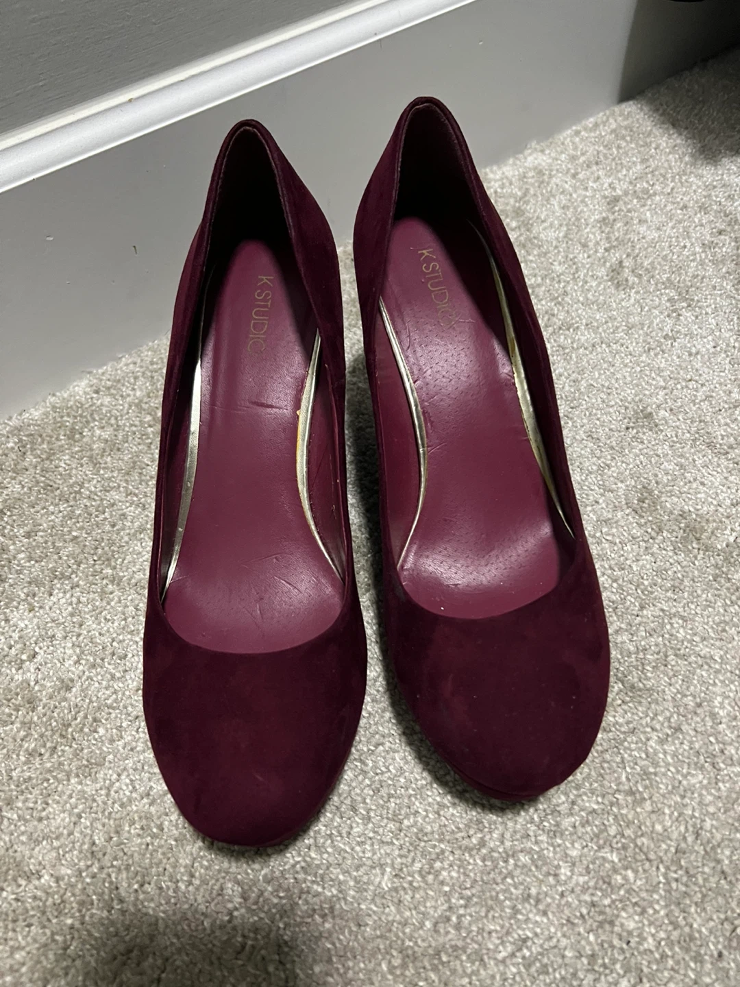 KStudio Burgundy Wedge Heels - Size 8.5