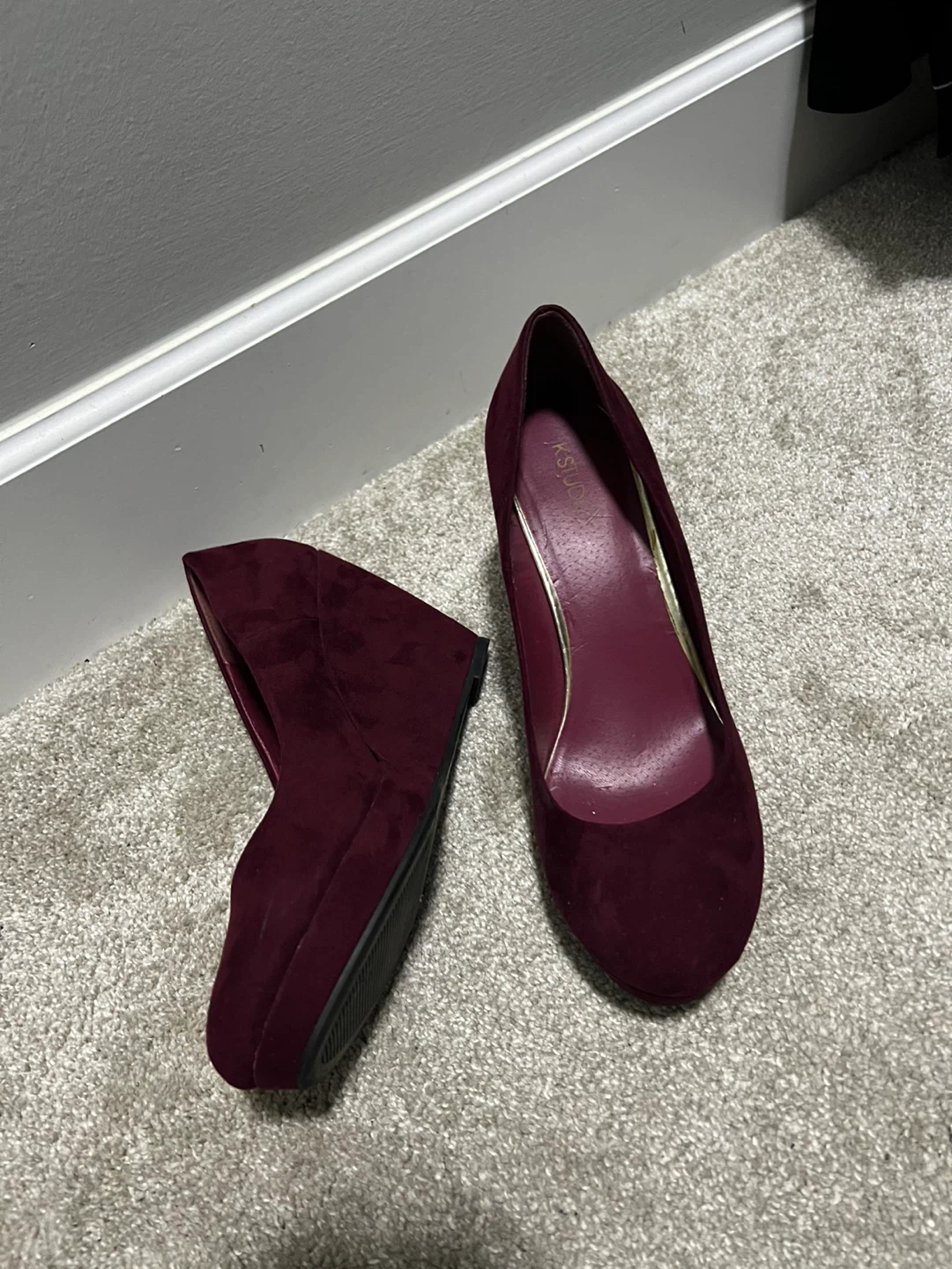 KStudio Burgundy Wedge Heels - Size 8.5 - photo 2