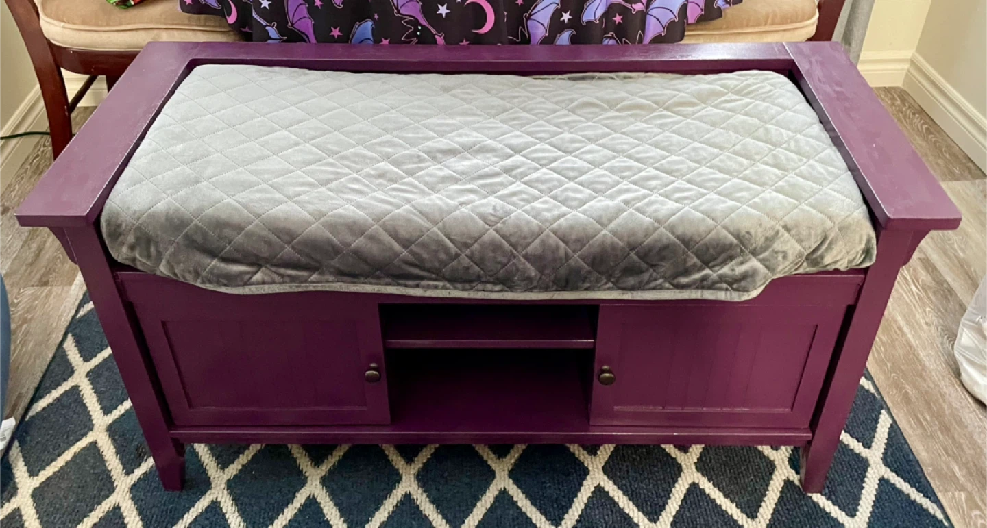 Purple Storage Bench with Cushion - photo 5