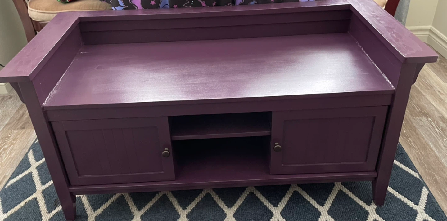 Purple Storage Bench with Cushion - photo 3