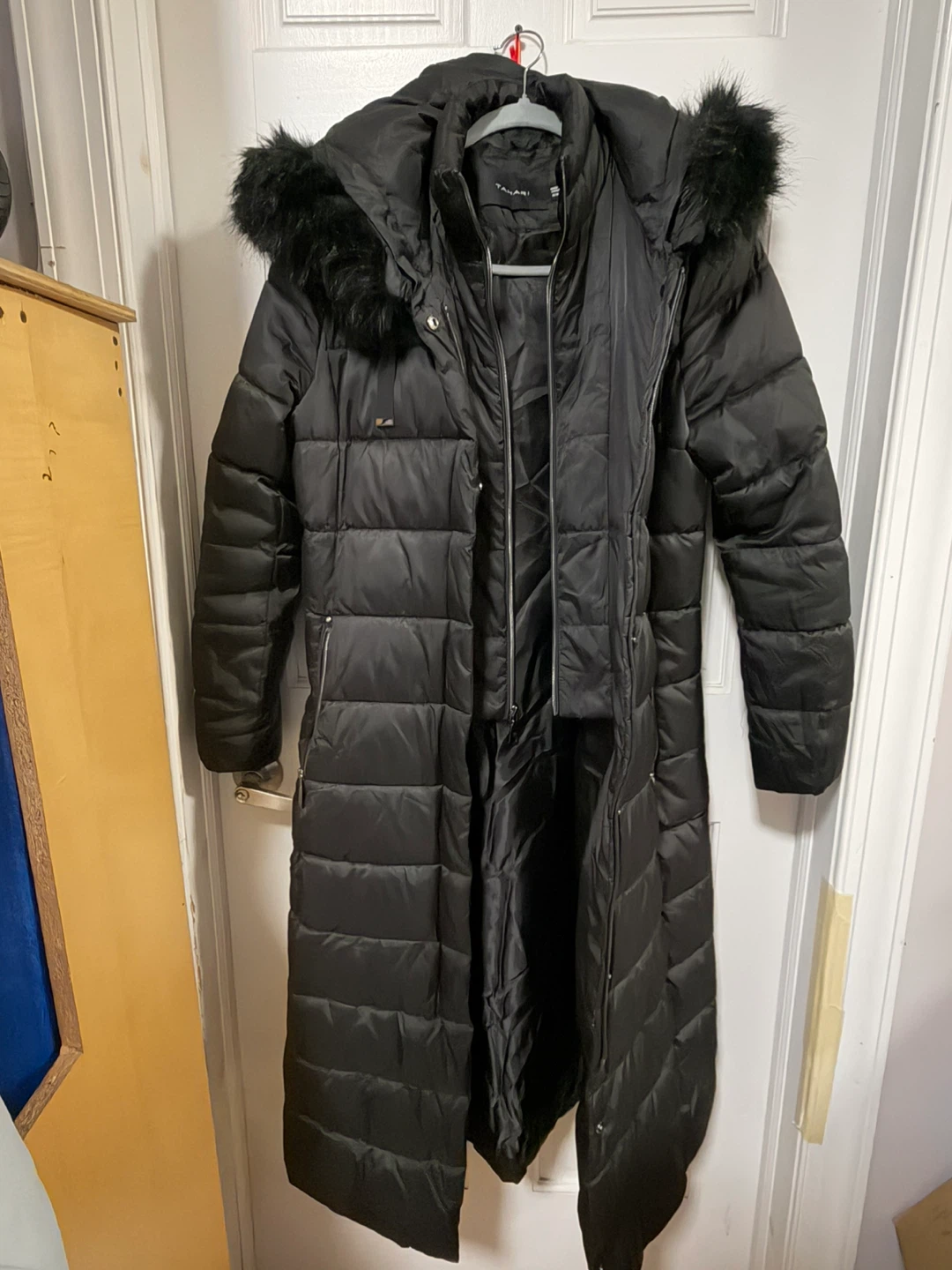 Black long coat for winter
