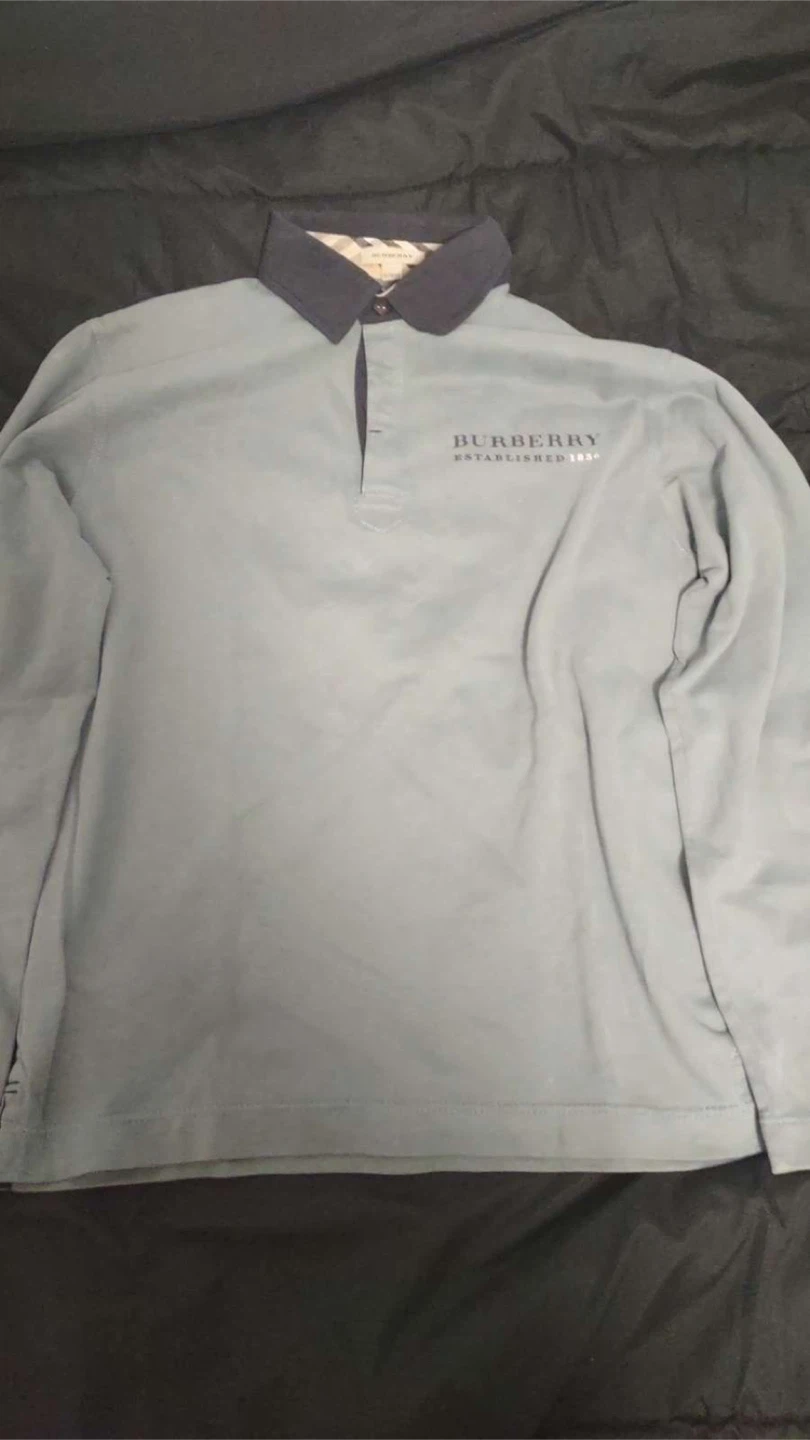 Burberry Long Sleeve Polo Shirt - Size 14Y/164cm