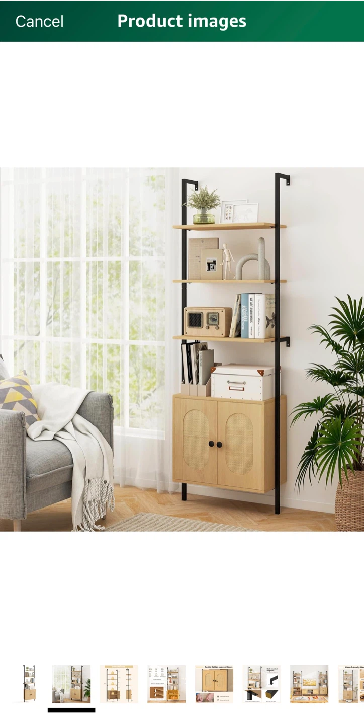 Wall Mounted Shelving Unit with Cabinet