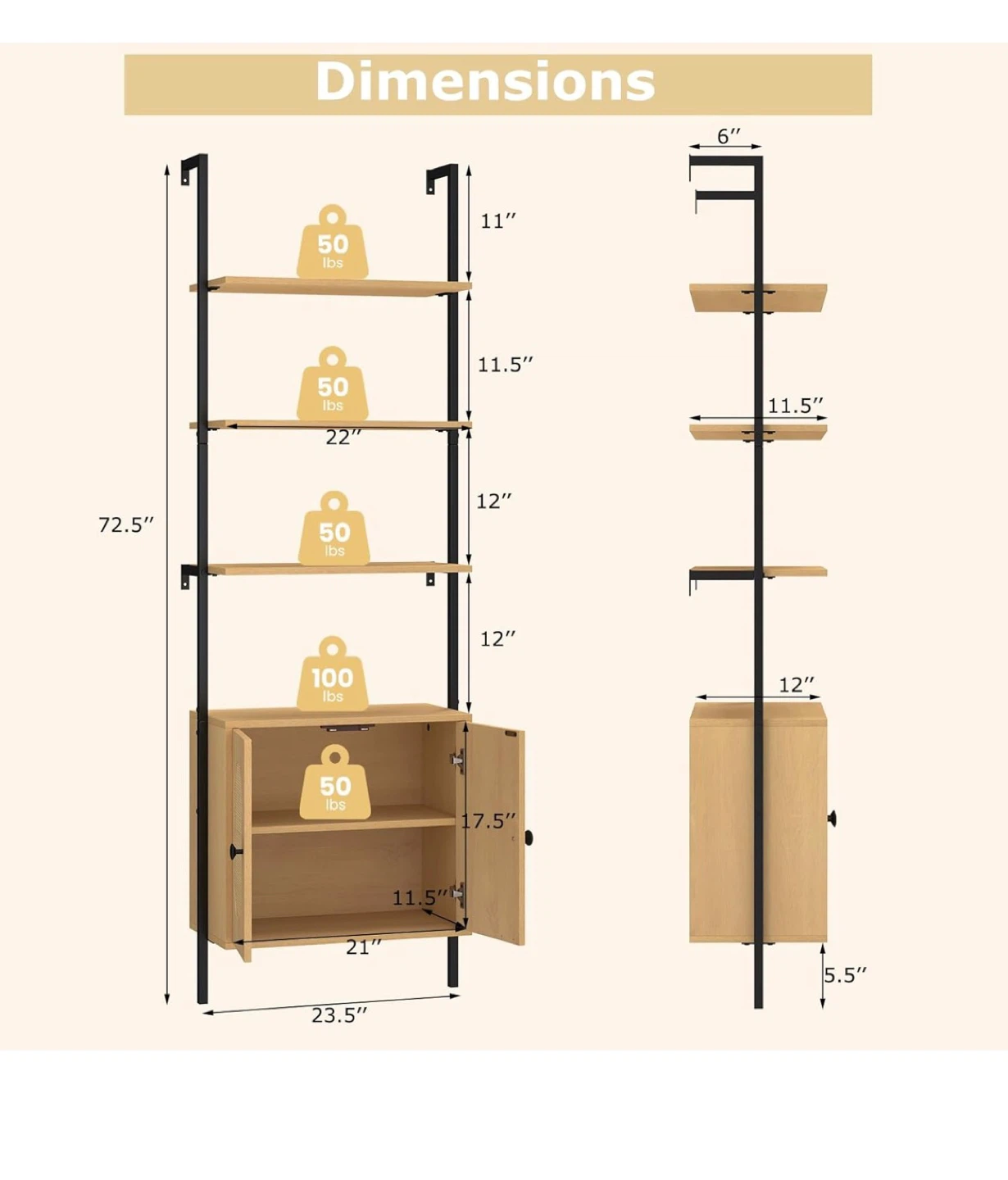 Wall Mounted Shelving Unit with Cabinet - photo 2