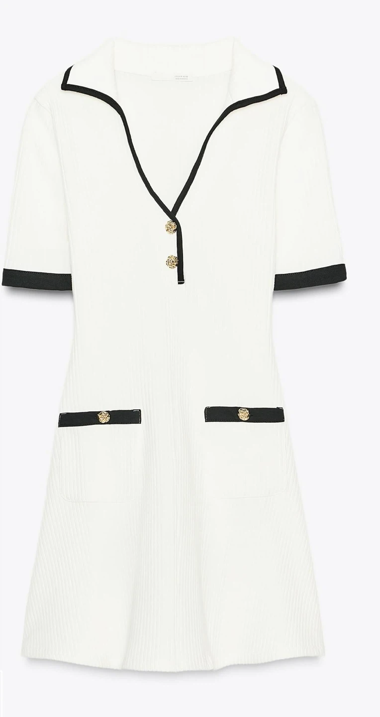 Zara White Knit Mini Dress