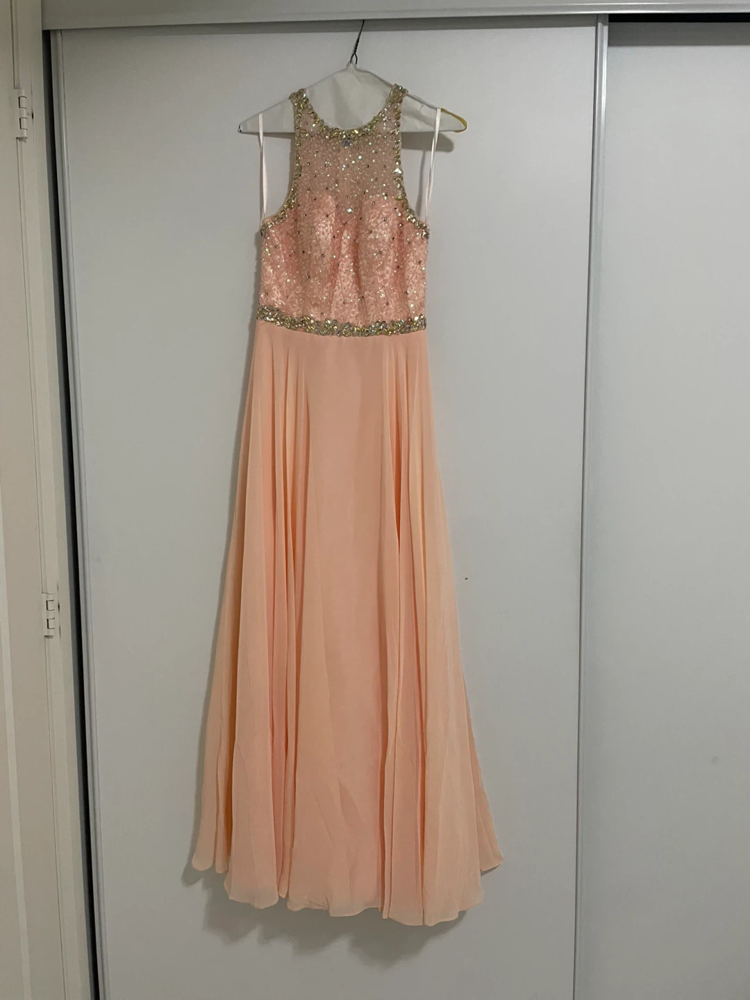 Peach Beaded Formal Dress
