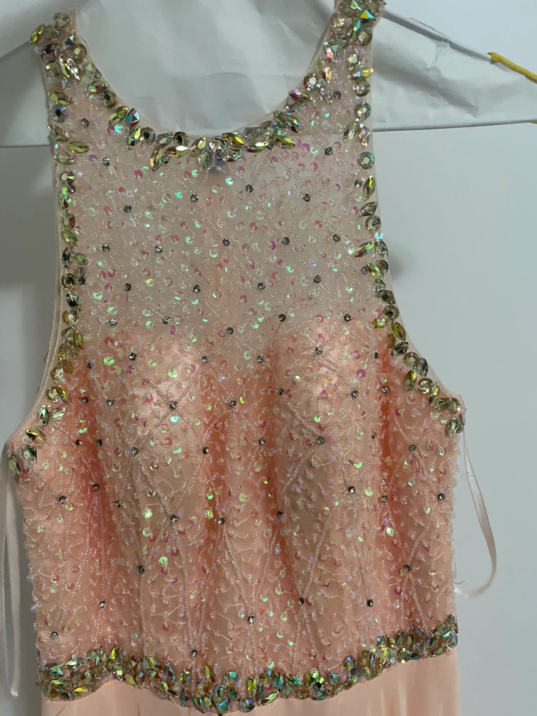 Peach Beaded Formal Dress - photo 3