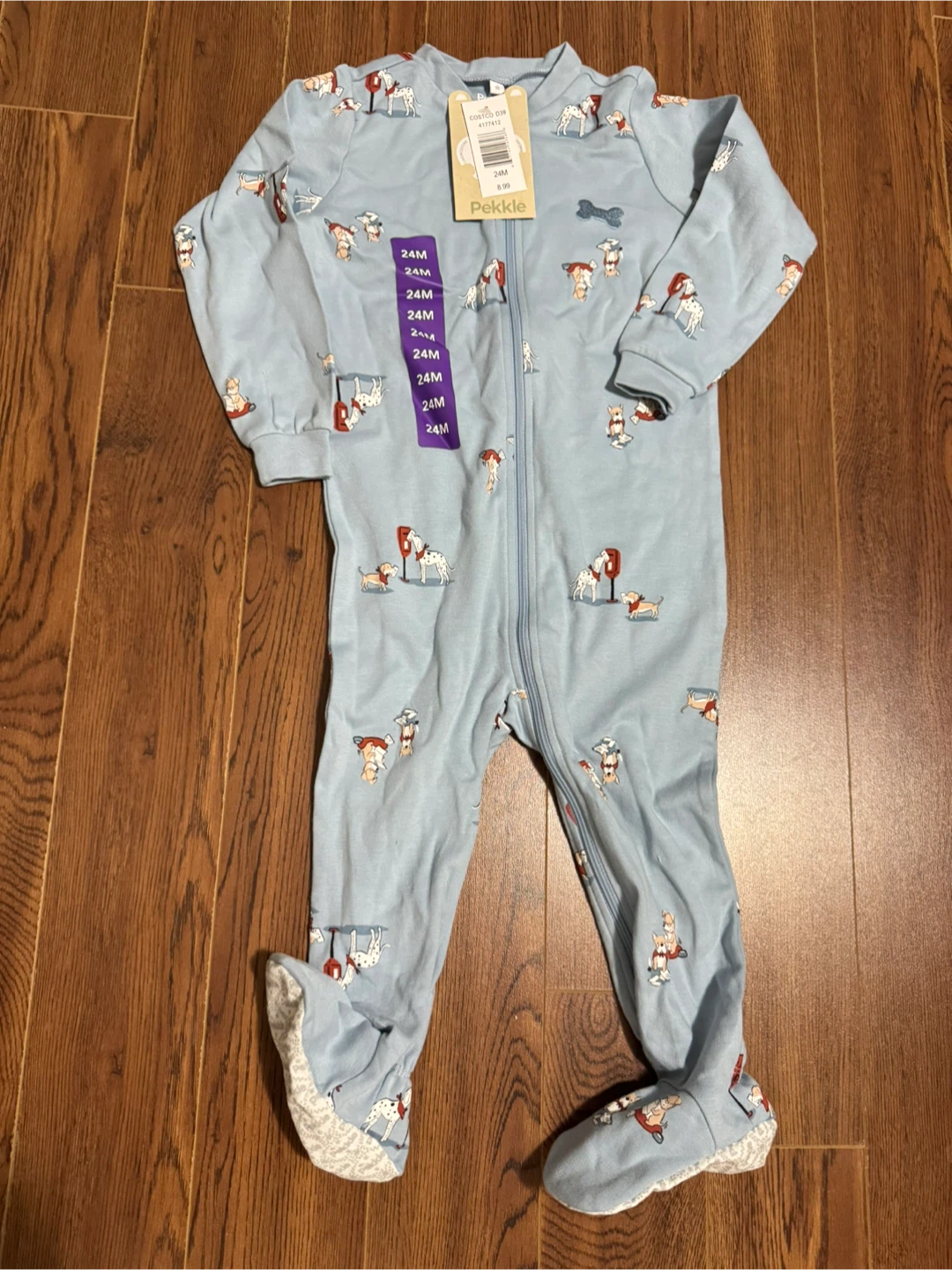 Pekkle Baby Blue Dalmatian Print Sleeper - 24M - photo 2