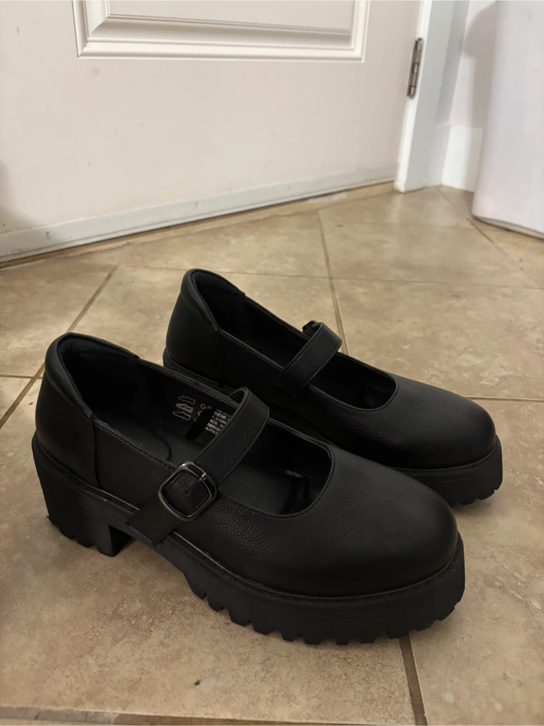 H&M Women's Black Mary Jane Platform Shoes Size 8