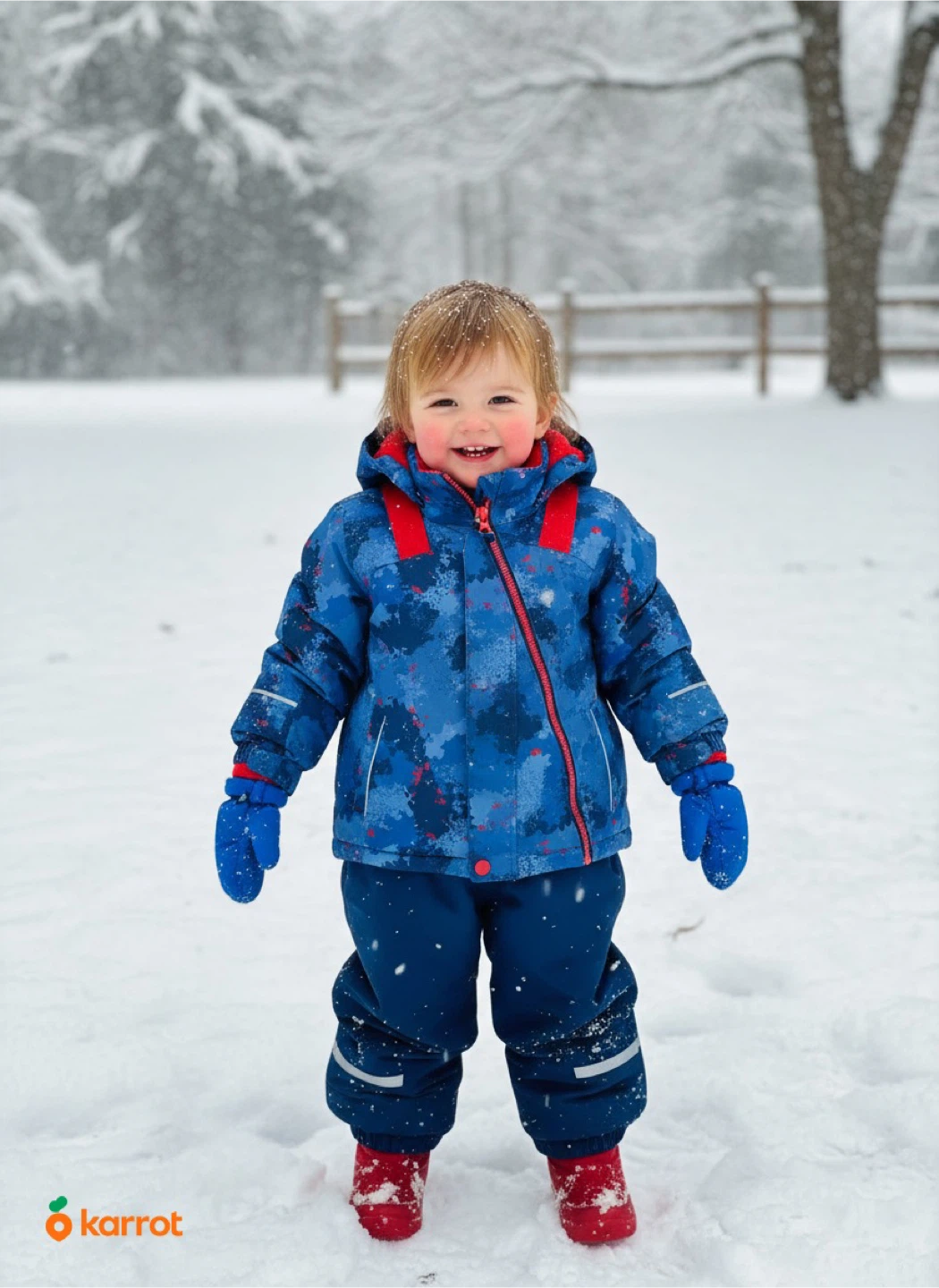Gusti Snowsuit Size 2 - Blue & Red