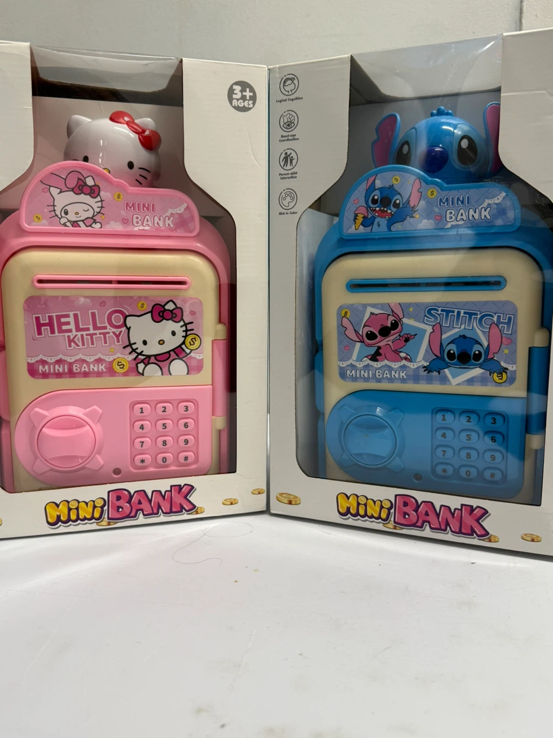 Hello Kitty & Stitch Mini Bank Set - New in Box!