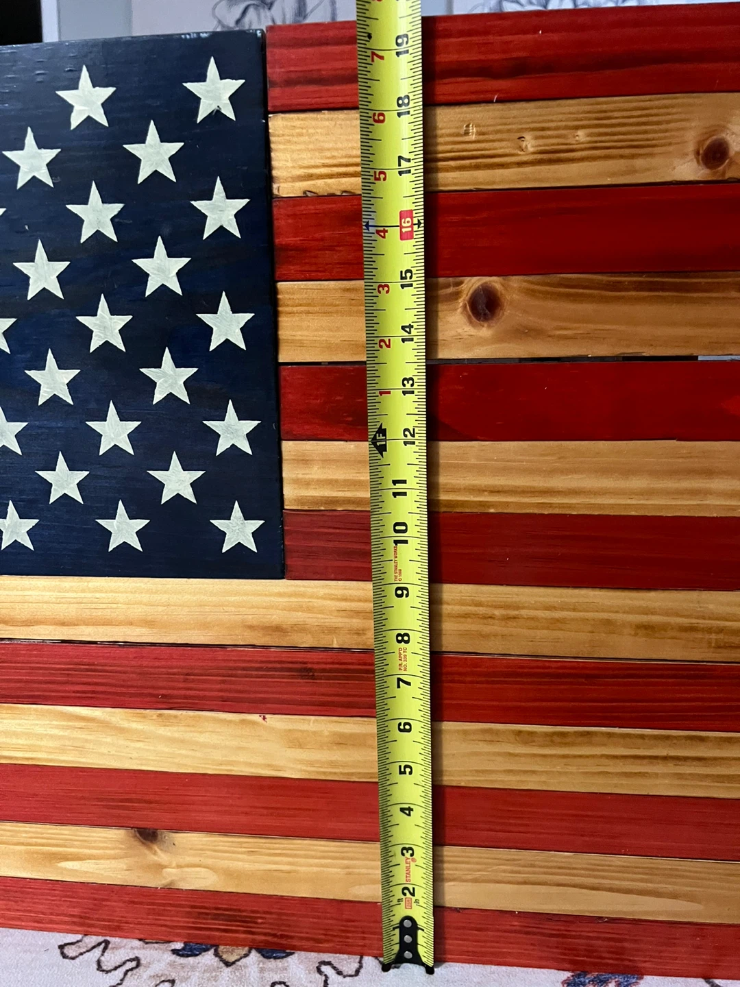 Handmade Wooden American Flag - 35.5"x19.5" - photo 4
