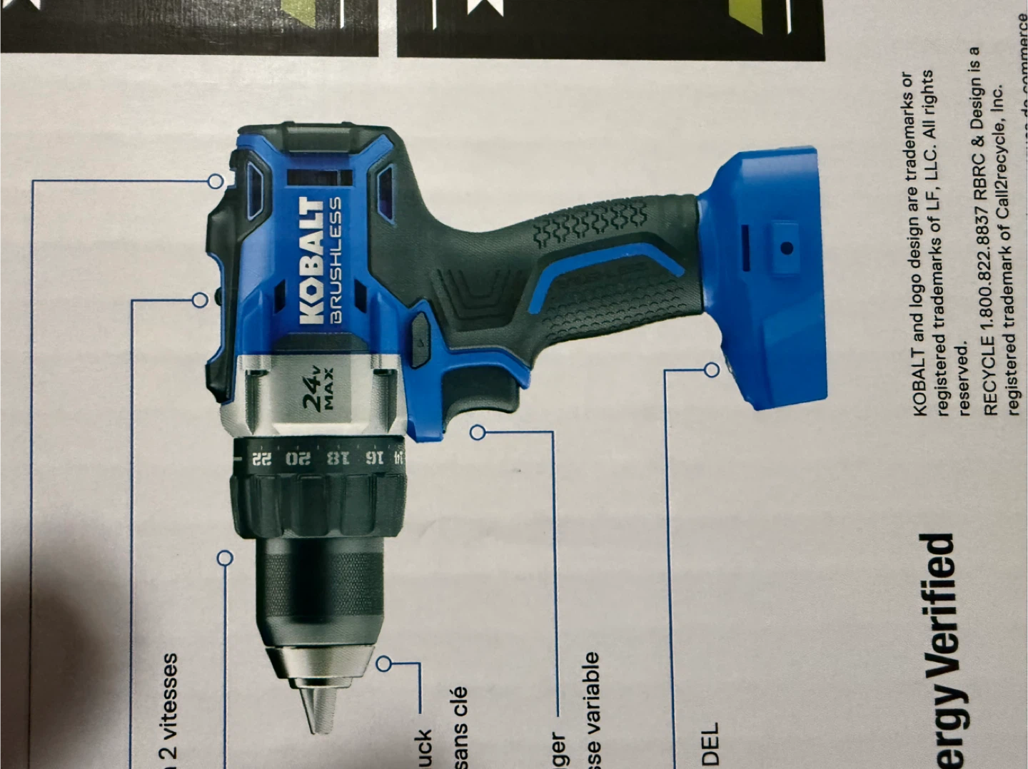 Kobalt 24V MAX Brushless 2-Tool Combo Kit - photo 3