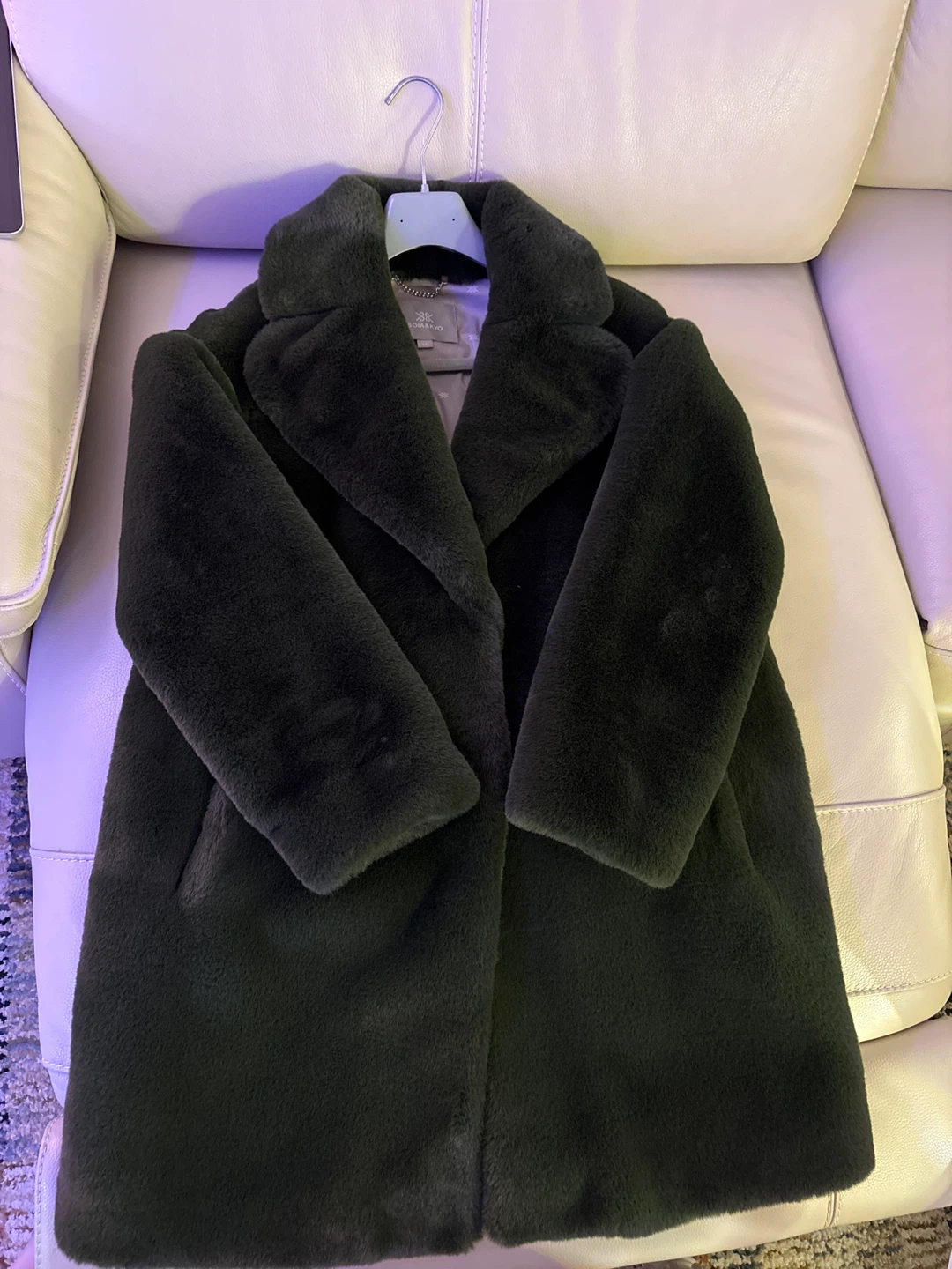Soia & Kyo Green Faux Fur Coat - Size S