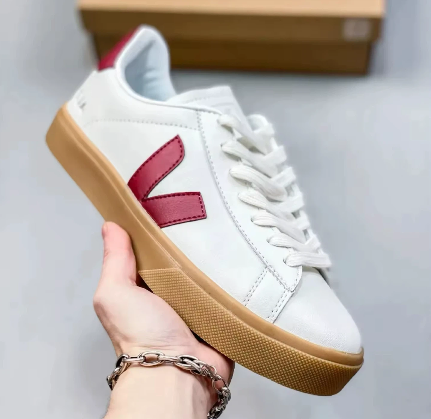 New Veja Sneakers White/Red Size EU45 US11.5 - photo 5