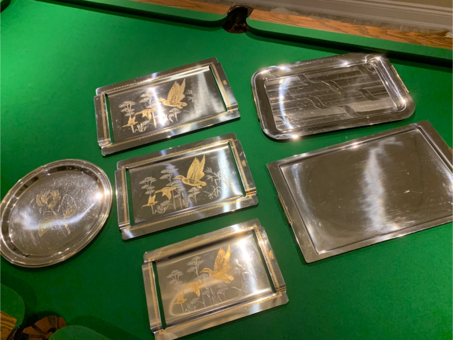 Vintage Silver Serving Trays (Set of 5)