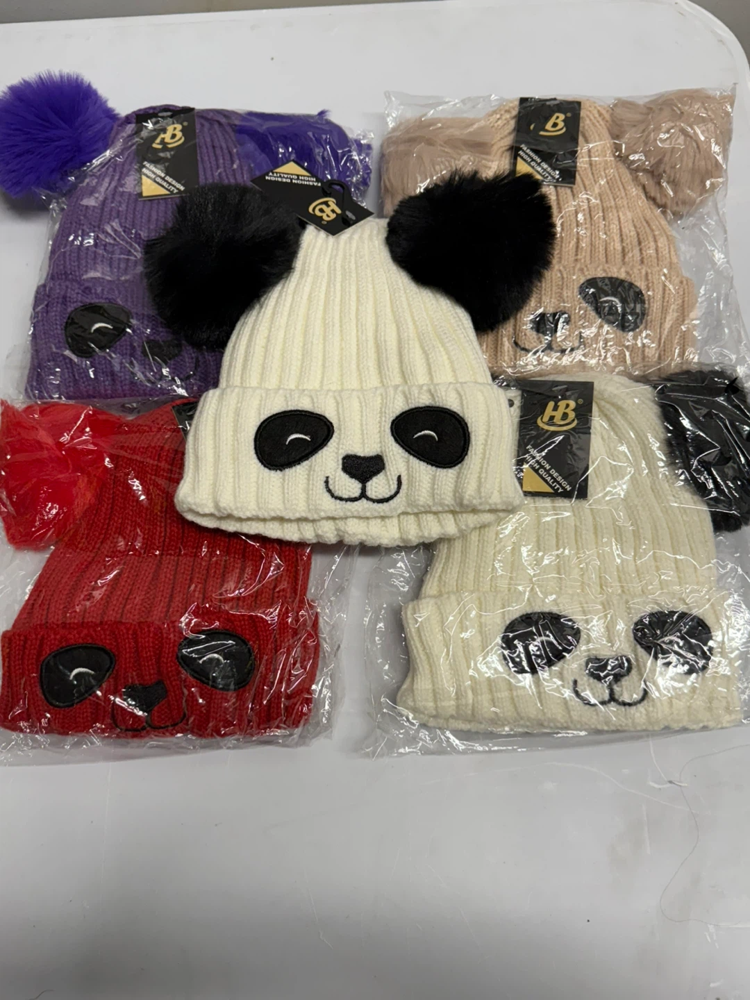 New HB Panda Beanie Hats - Cute & Warm!