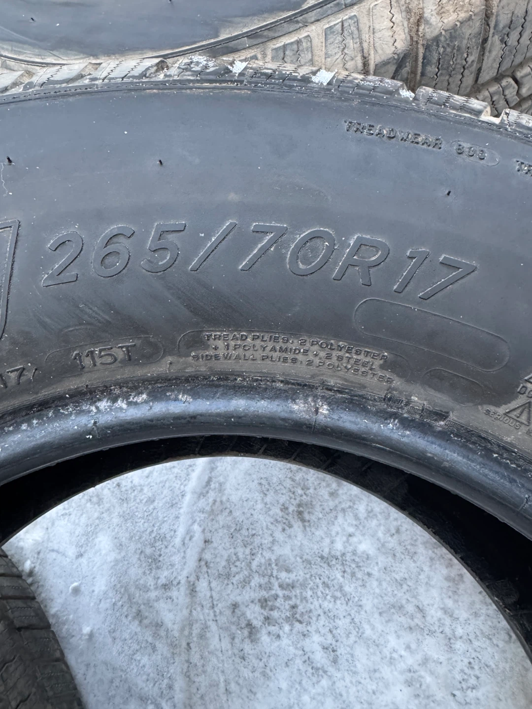 Michelin 265/70R17 winter Tires - Set of 4 - photo 4