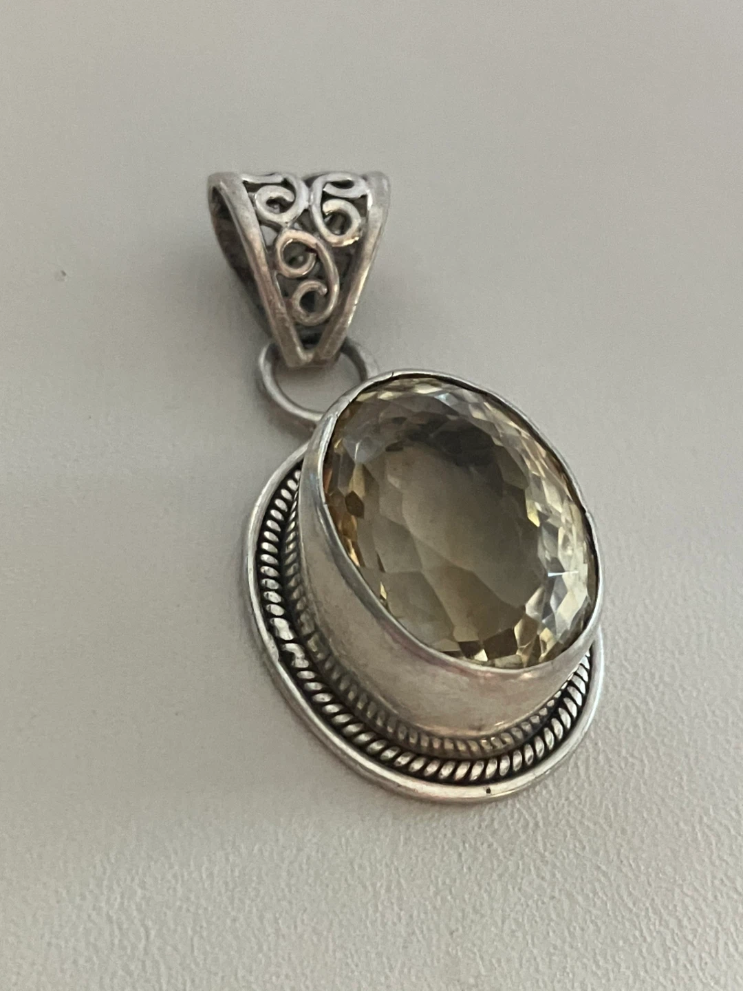 Sterling Silver Citrine Pendant - photo 2