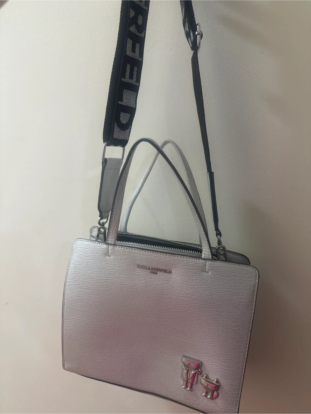Karl Lagerfeld Paris Silver Tote Bag