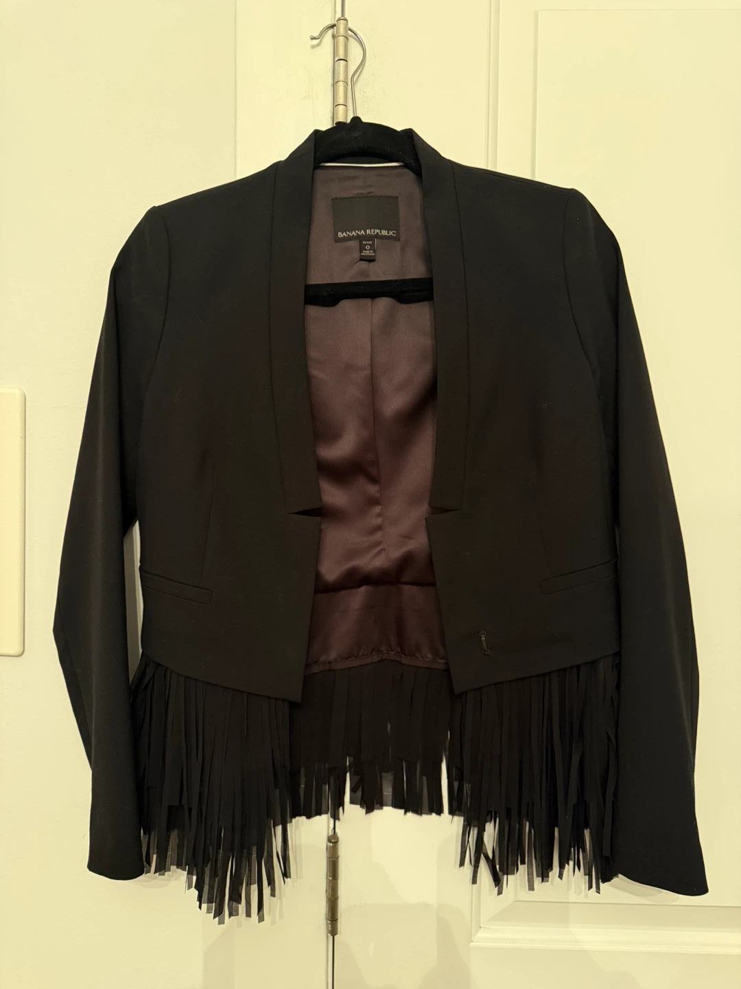 Banana Republic Black Fringe Blazer - Petite Size 0