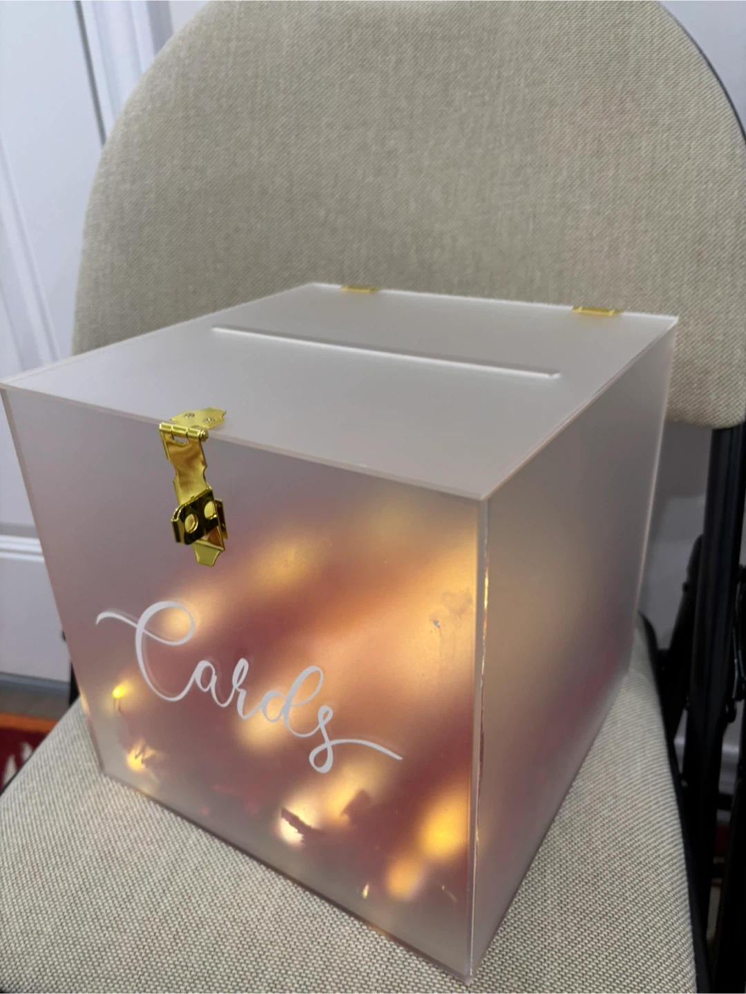 Frosted Acrylic Card Box with Gold Hardware - photo 2