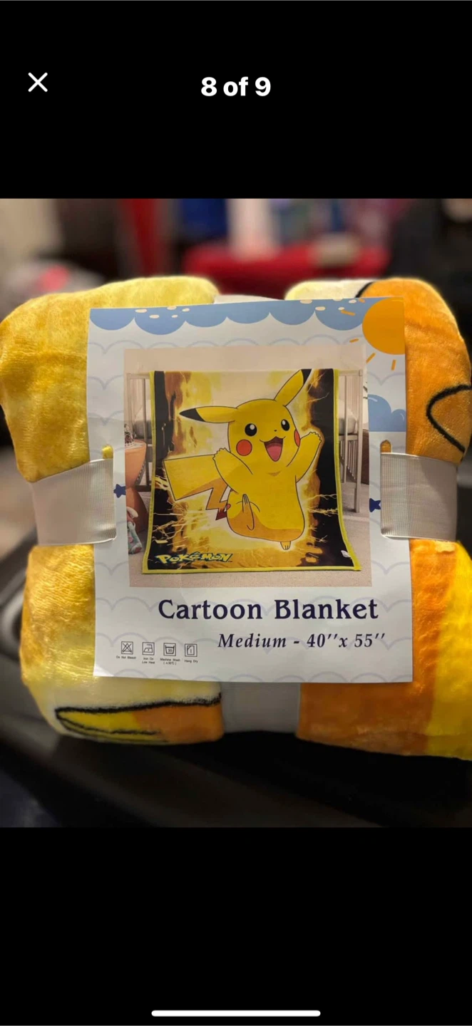 Pokemon Pikachu Cartoon Blanket - Medium 40"x55"