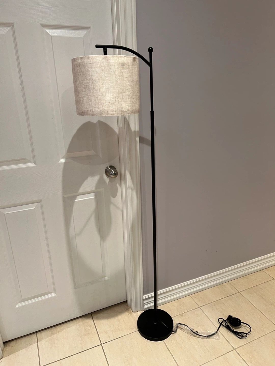 Floor Lamp with Beige Shade