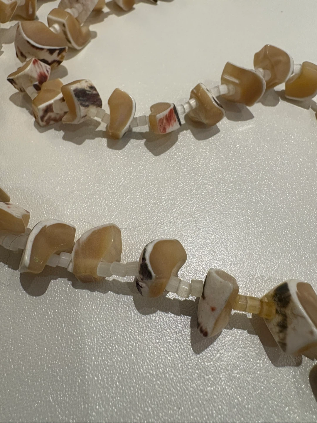 Vintage Tortoise Shell Agate Beaded Necklace - photo 2