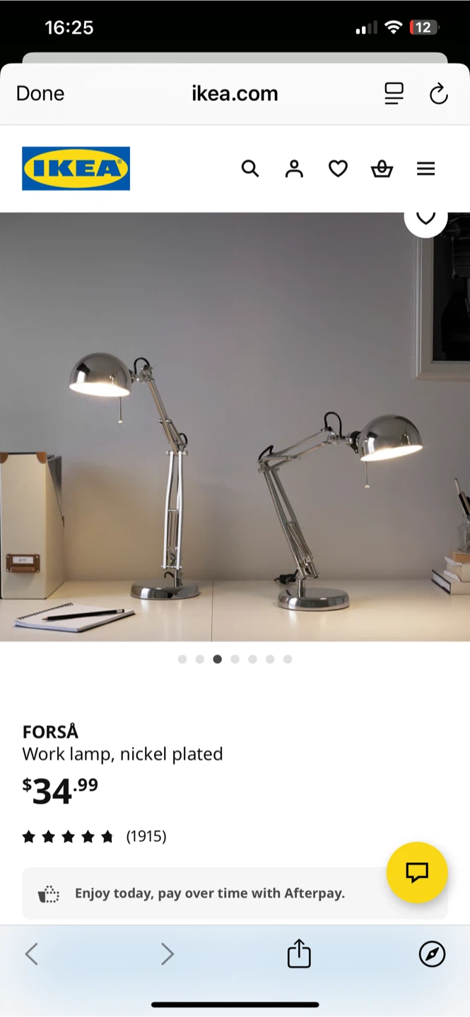 IKEA FORSÅ Nickel Plated Work Lamp - photo 2