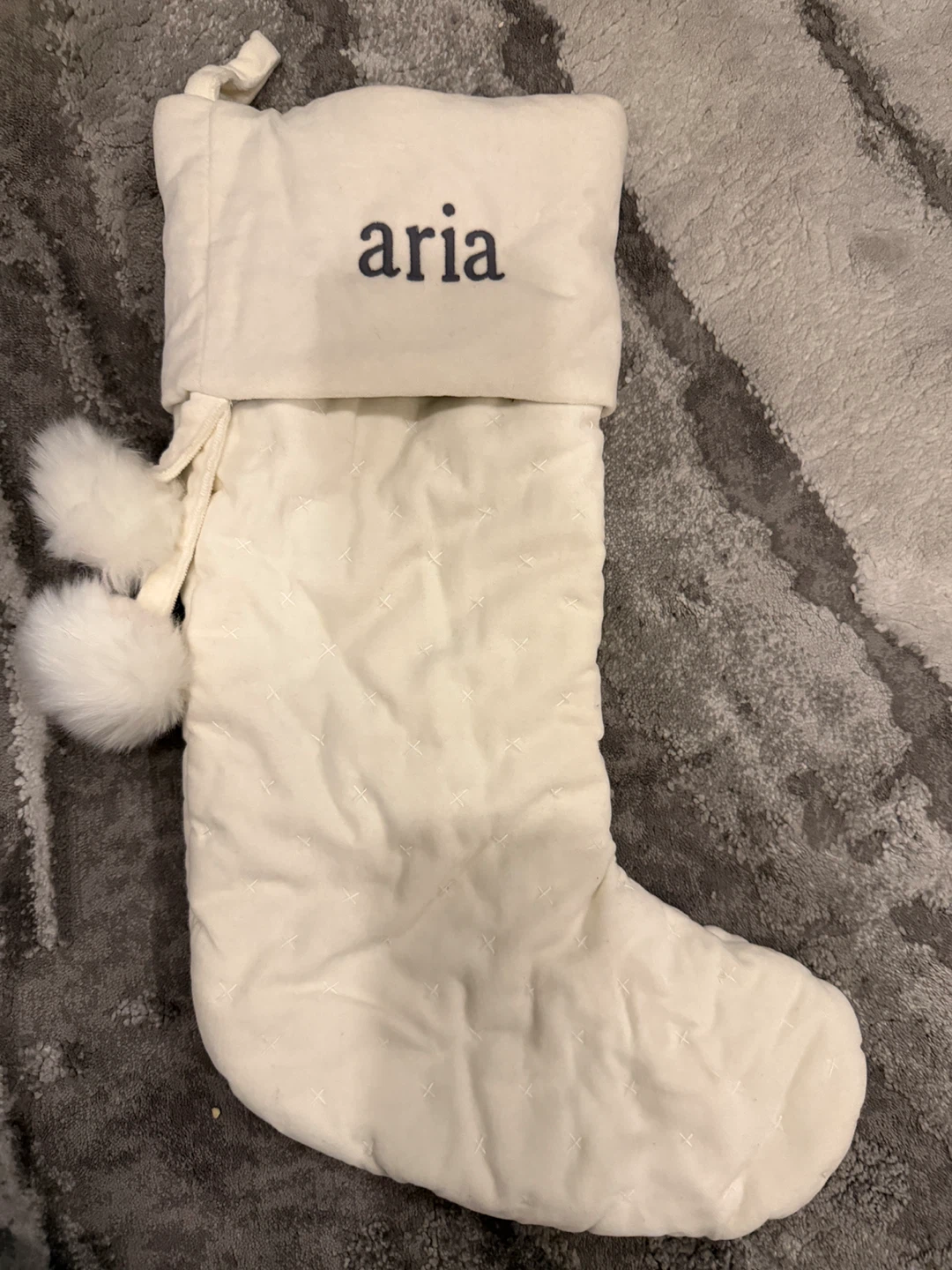 New custom made ‘Aria ‘plush white stocking