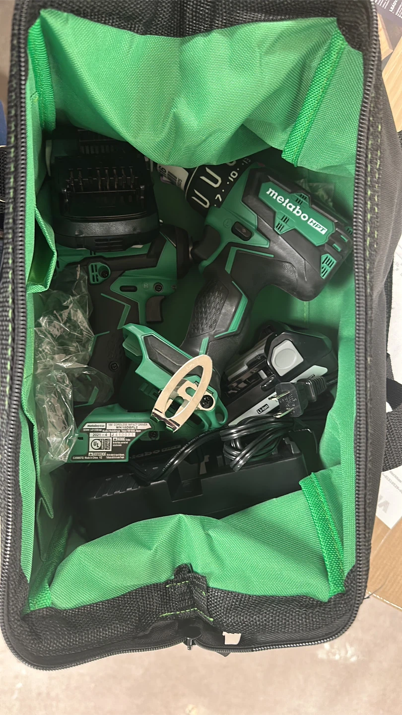 Metabo HPT Tool Bag with Drill and Accessories