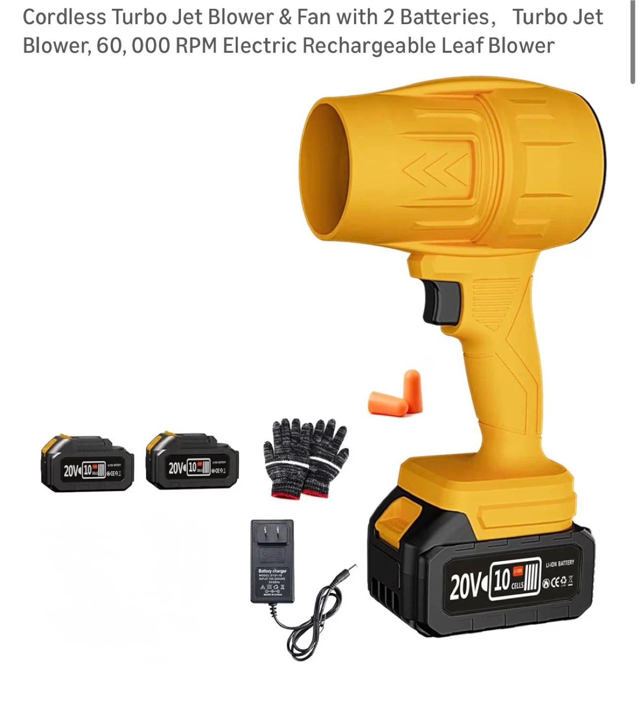 Firehelp Cordless Turbo Jet Blower w/ 2 Batteries