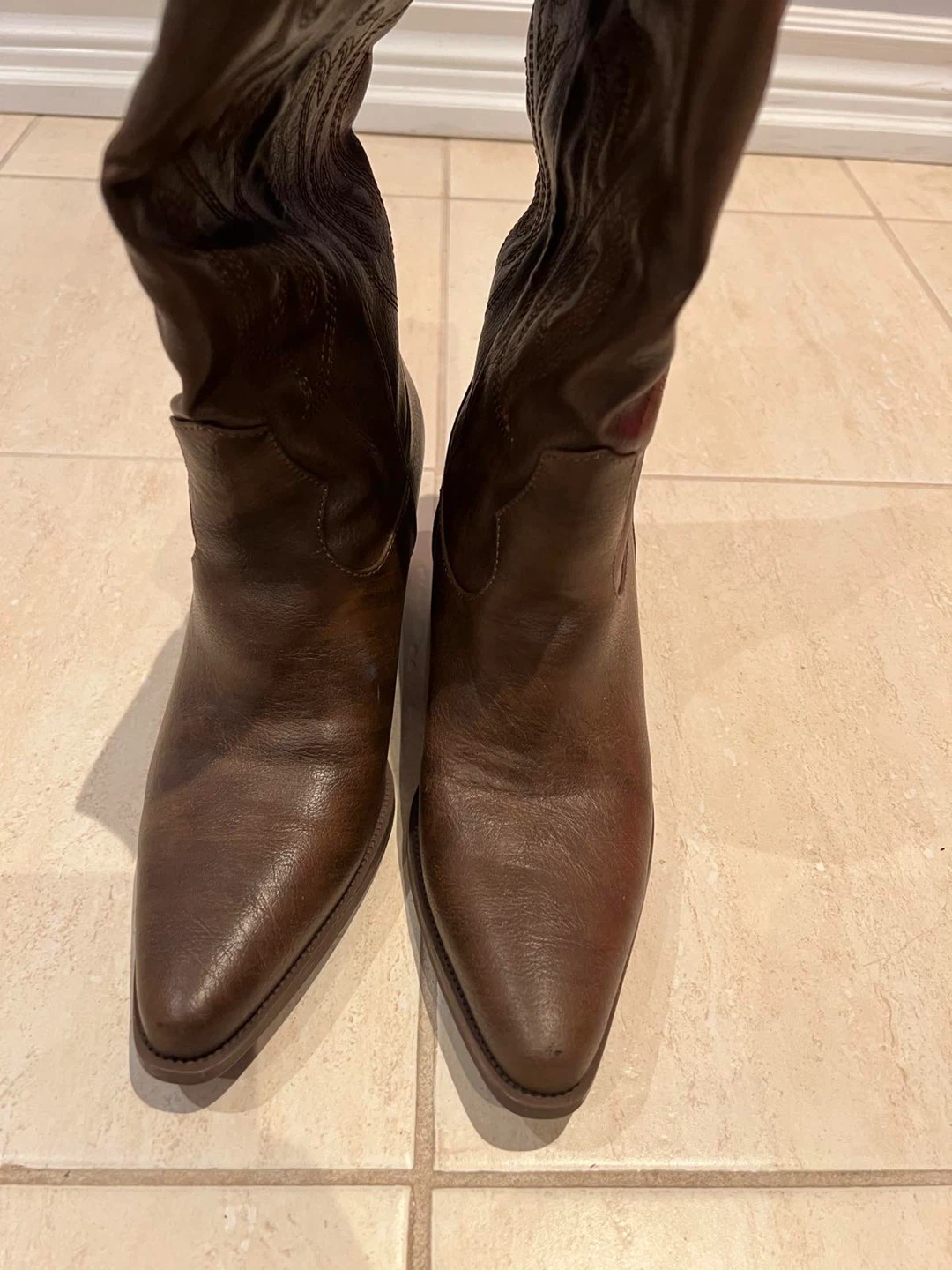 Brown Cowboy Boots, Size 8