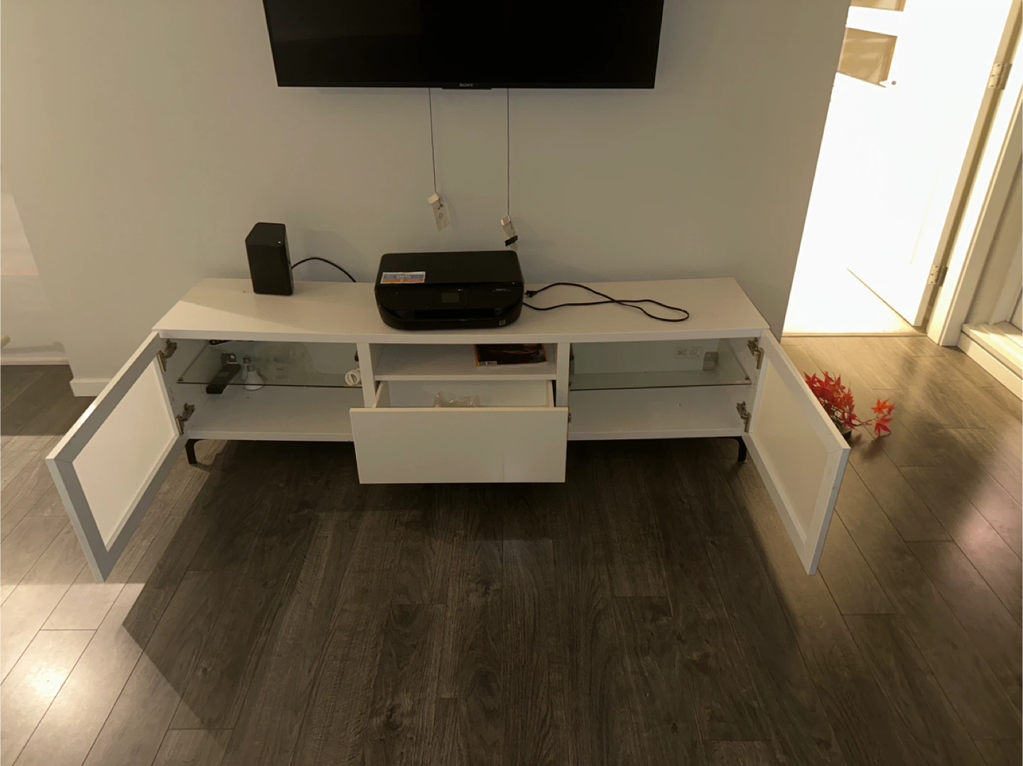 White TV Stand Media Console - photo 2
