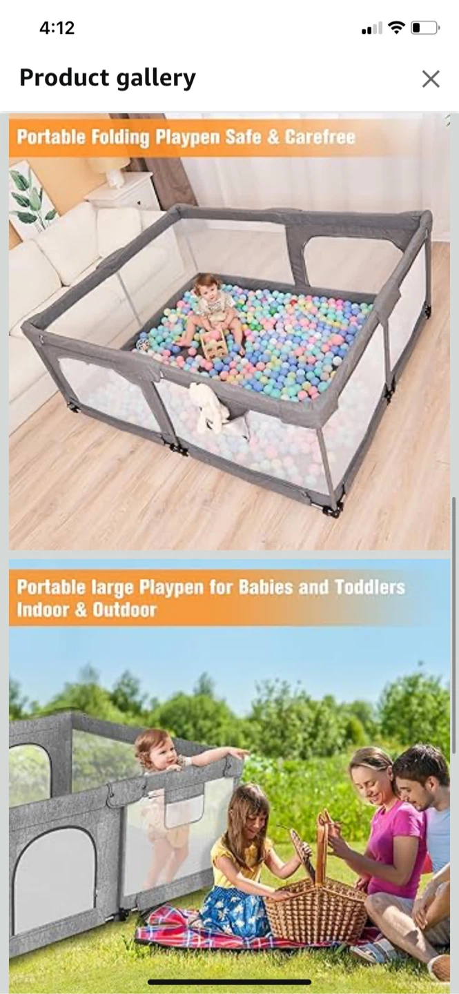 New-Foldable Playpen 59"x71" Grey - photo 3